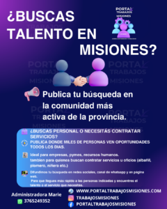 BUSCAS CONTRATAR PERSONAL O SERVICIO EN MISIONES?